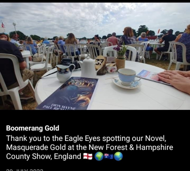 Reading Boomerang Gold at event by Dion Mayne Award-winning Historical Fiction Author